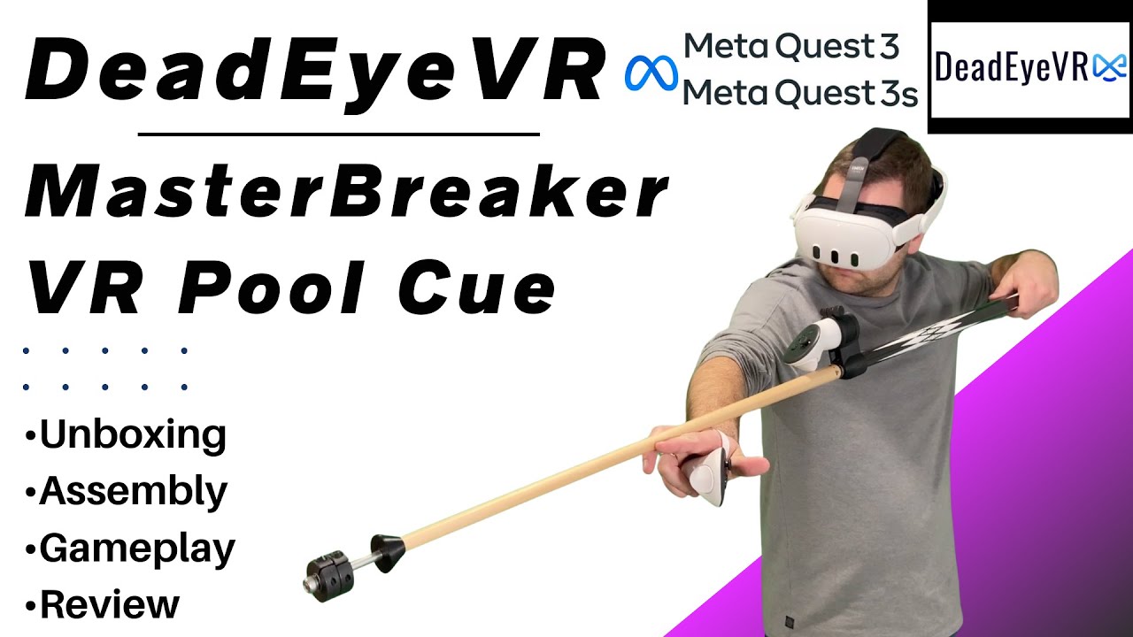 Кий для бильярда MasterBreaker VR от Deadeye VR для Meta Quest 3, 3s и 2 — распаковка, сборка, обзор