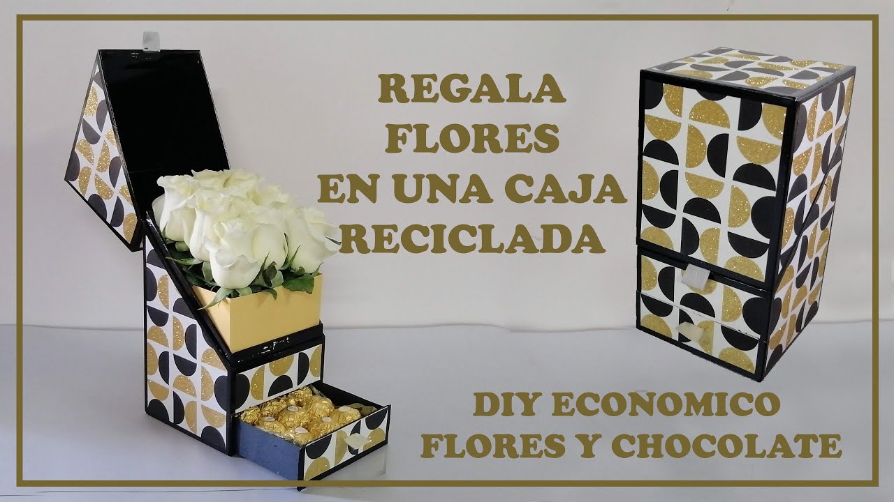 HERMOSO ARREGLO FLORAL EN CAJA RECICLADA | REGALO ORIGINAL PARA MAMÁ | DIY REGALOS ECONÓMICOS