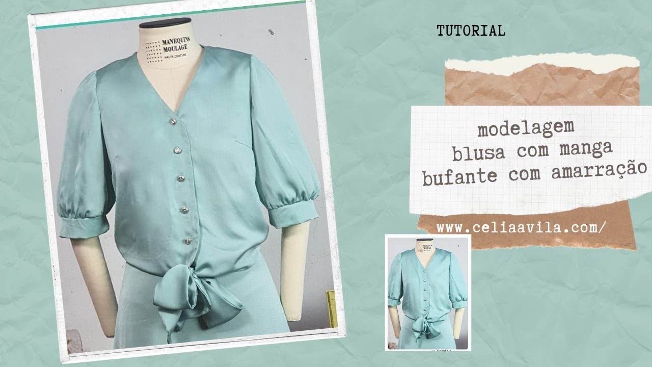 Blusa com MANGA BUFANTE  modelagem com CÉLIA ÁVILA