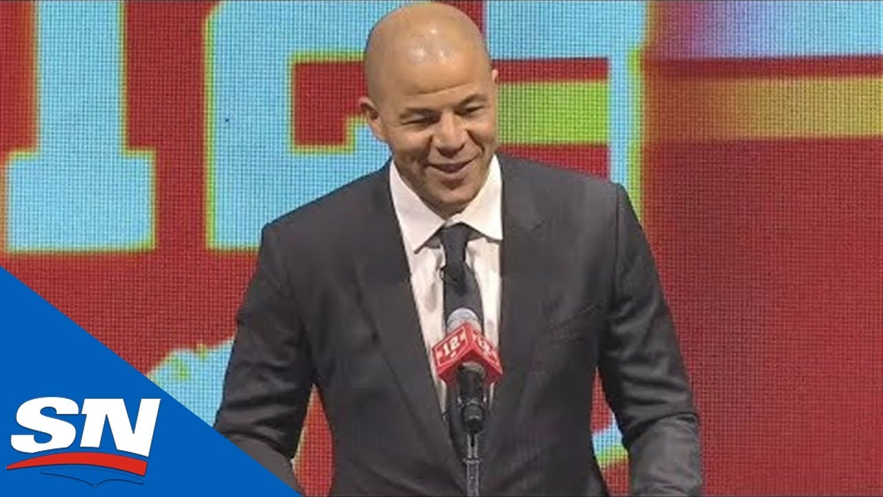 Jarome Iginla’s FULL Speech And Banner Raising At Flames Jersey Retirement Ceremony