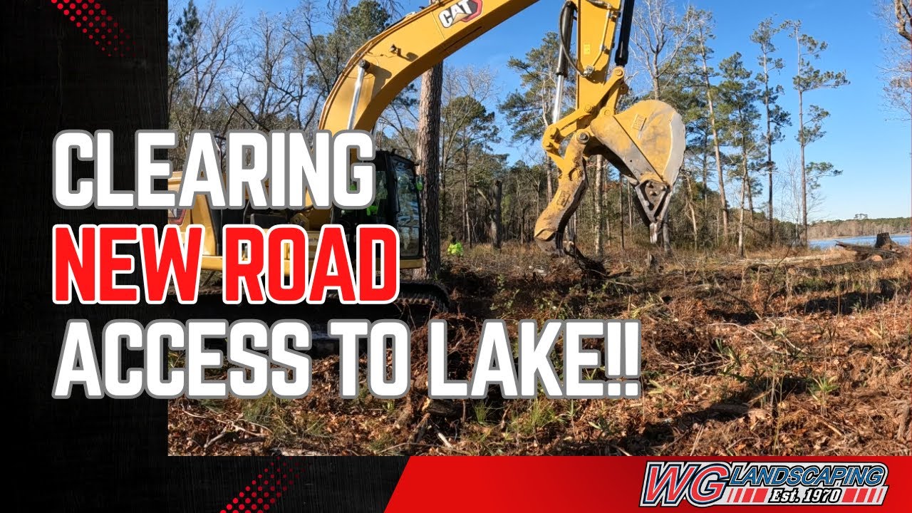 Clearing new road access to lake