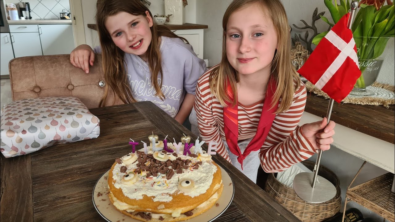 SOFIA 11 ÅR🇩🇰 FIA LAVER LAGKAGE SAMMEN MED SIN VENINDE 🎂