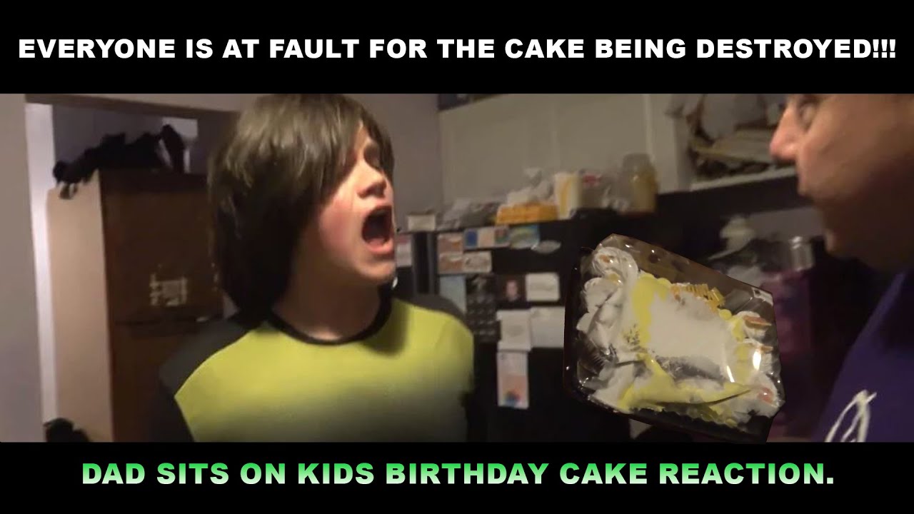 Everyone is at fault for the cake being destroyed!!! | Dad sits on kids birthday cake reaction.