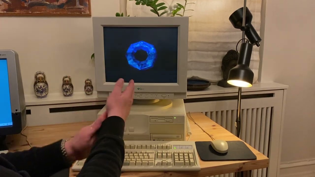 Running a Classic PC Demo on a 486-DX2 66 MHZ Computer In the NIGHT-TIME.