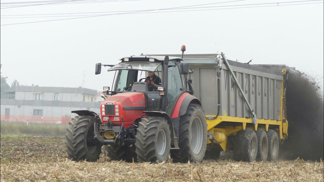 4K | Same Iron 130 - Landini Landpower - Valzelli Maxi 200 | Spreading compost 2017 | agriteam323