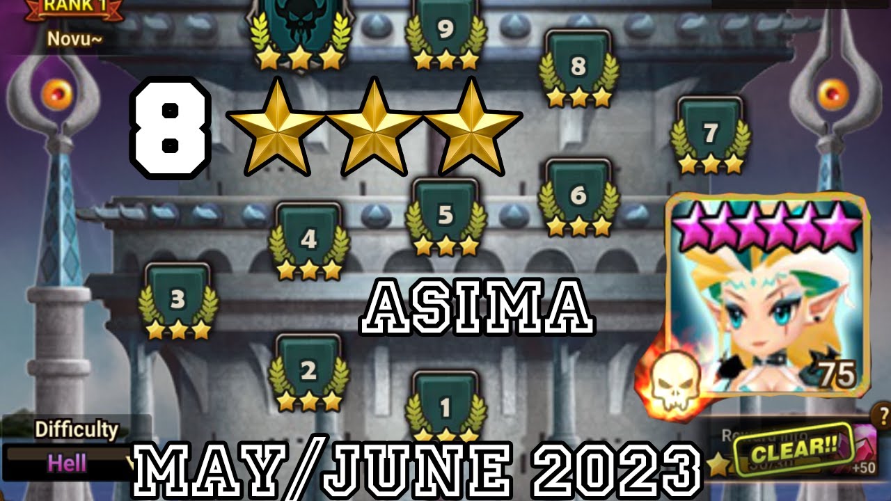 TOA Hell LVL 8 ASIMA 3 Star Clear May/June 2023 *Summoners War*