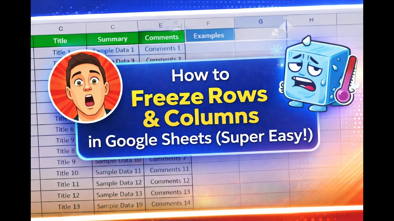 Как очень просто закрепить строки и столбцы в Google Sheets! 😍 #googlesheets #googlesheetstips #l...