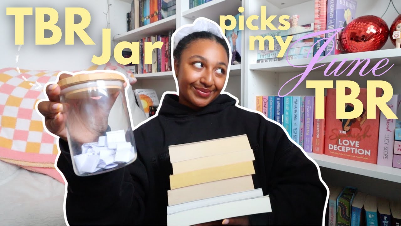 TBR prompt jar picks my reads for June! 🧸🌻📱📚