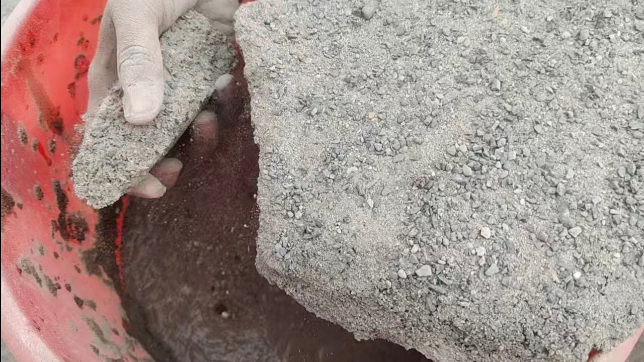 Gritty sand cement crumbling in water 💦 satisfying water sound saasmr