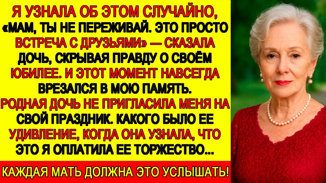 Дочь не пригласила меня на юбилей. Но потом она узнала, кто оплатил ей праздник...