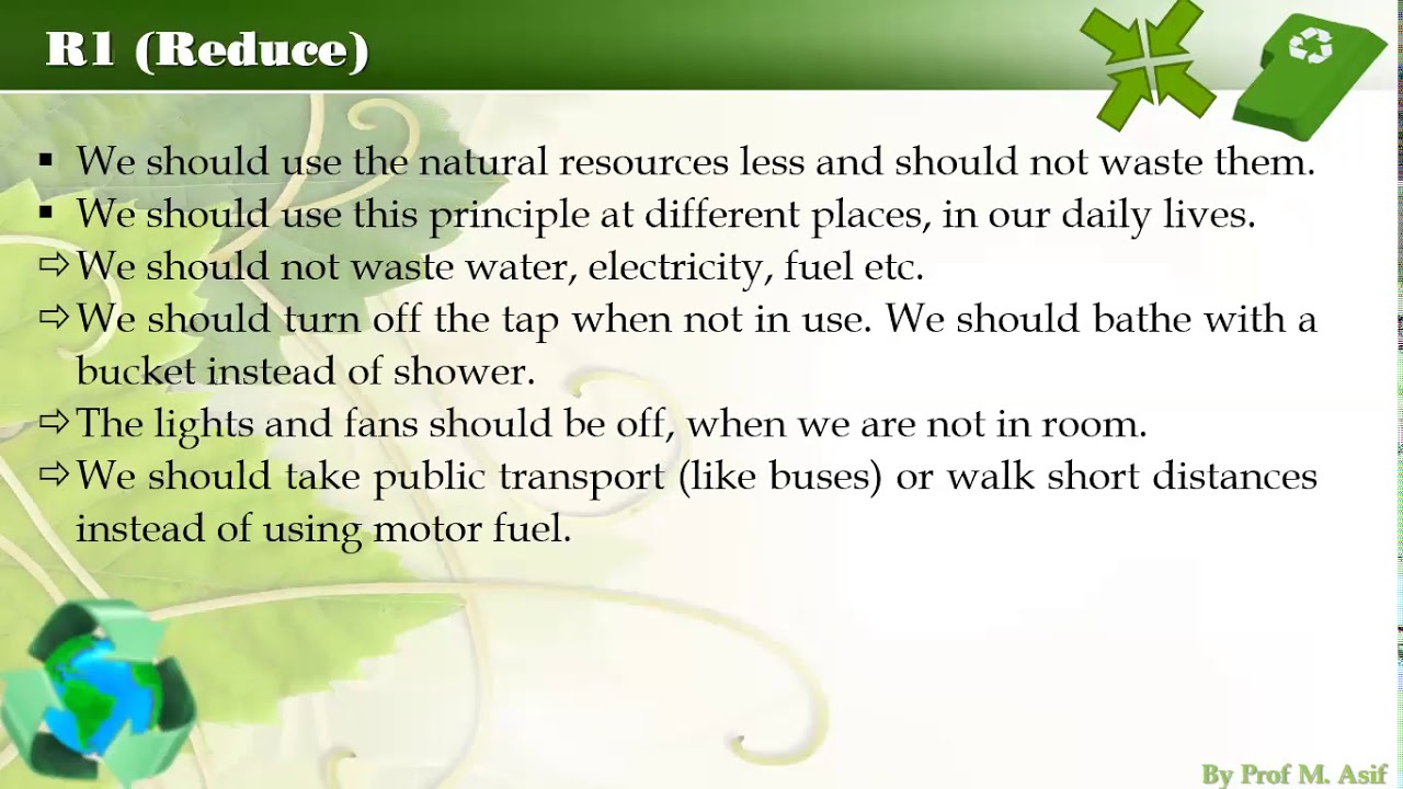 Conservation of nature + 3 R Principle