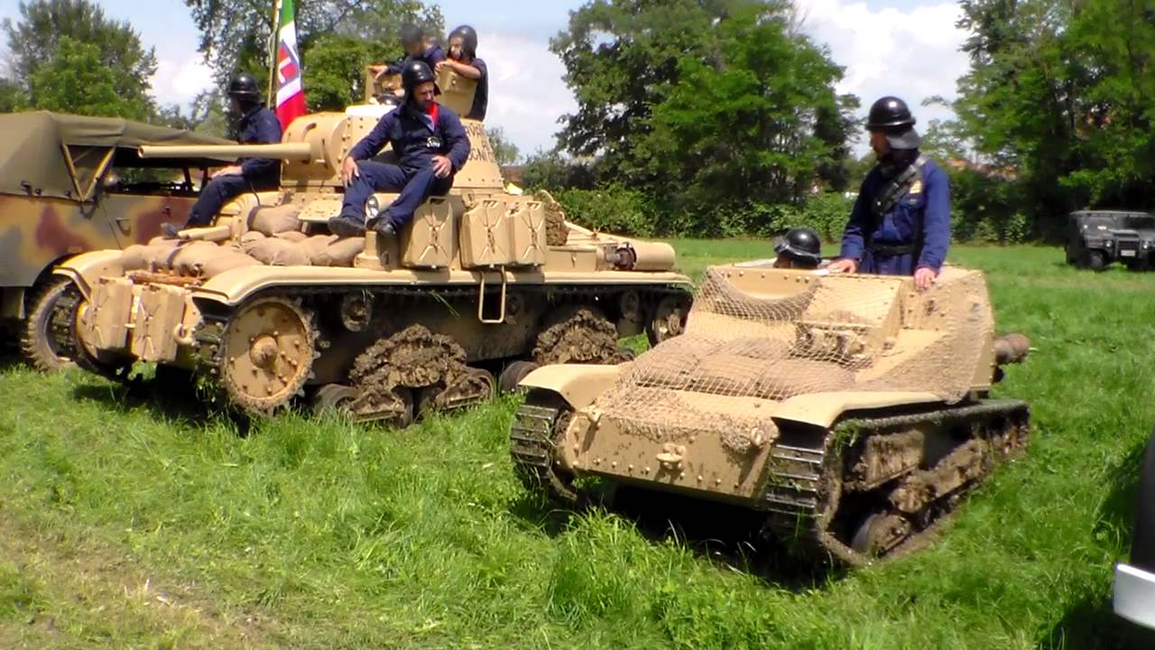 TANKETTE L 3/33 E CARRO ARMATO ITALIANO DELLA  2^G.M.  A TERNAVASSO (TO) 28 - 6 - 2014.