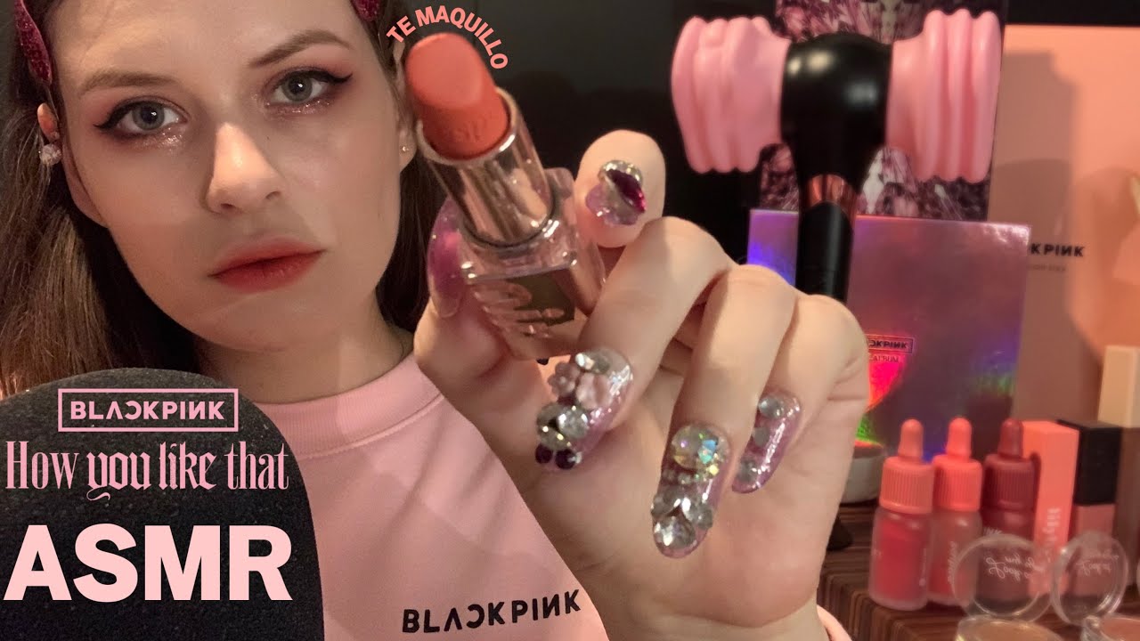 ASMR✨TE MAQUILLO PARA EL CONCIERTO DE BLACKPINK💄(메이크업 롤플레이 외국인 ㅋ)