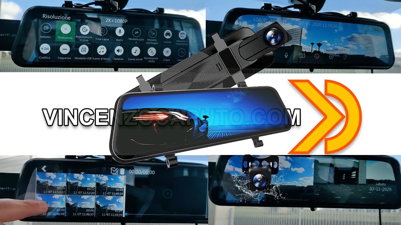 Specchietto retrovisore smart VanTop H610 - Dash cam anteriore e posteriore!