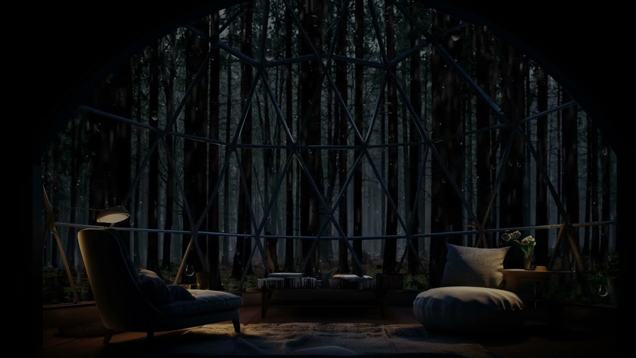 Escape reality with rain and thunder inside a forest cabin | Relaxing Rain Sounds
