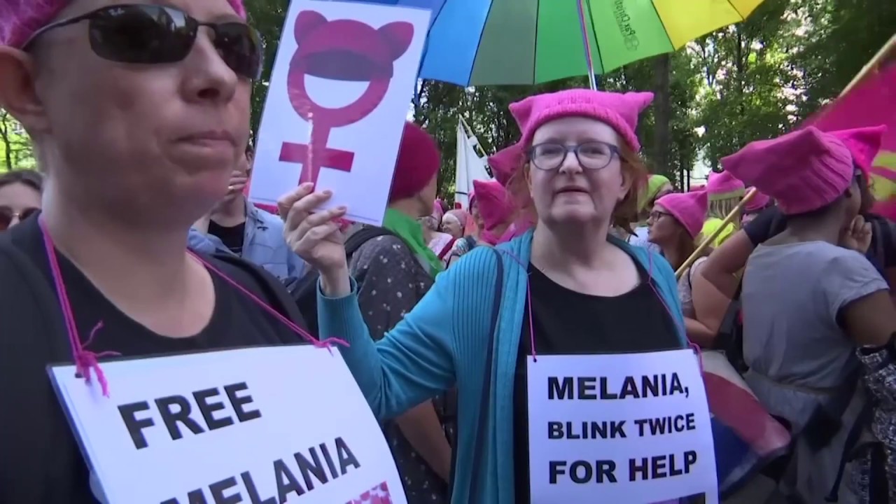 Protests in Brussels as Trump visits