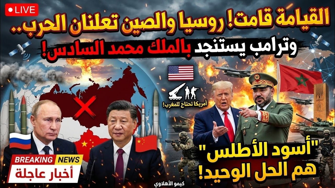 عاجل روسيا والصين تعلنان الحرب.. وترامب يستنجد بالملك محمد السادس: 'أسود الأطلس' هم الحل🚨🇲🇦