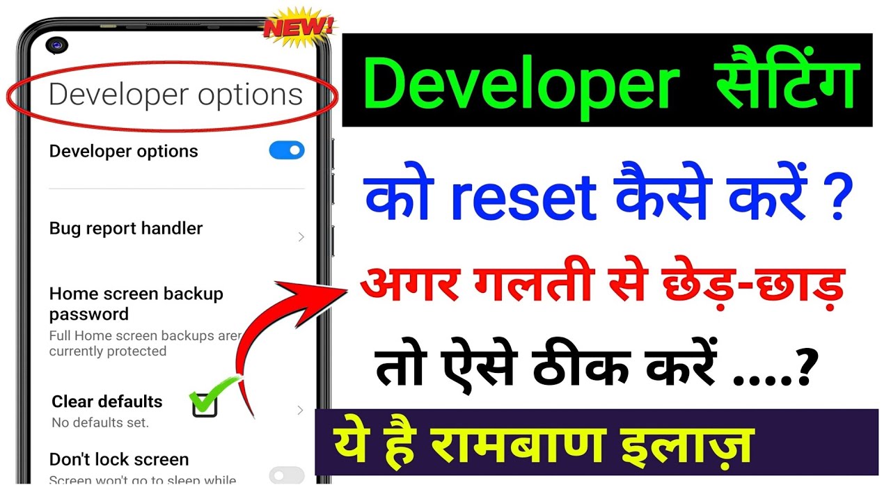 How to Restore Default Settings in Developer Options On Android Phone | devloper option reset kare