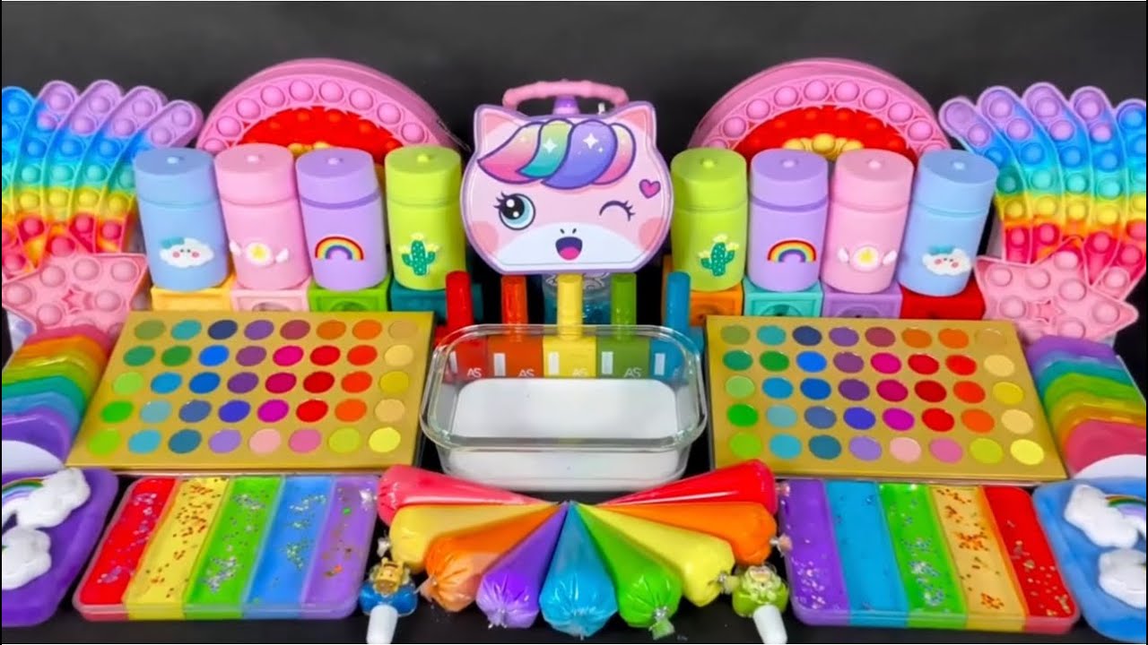 UNICORN MAGIC 🦄 VS MEGA RAINBOW SLIME COLLECTION 🌈 | Viral ASMR Fidget Satisfying Video!