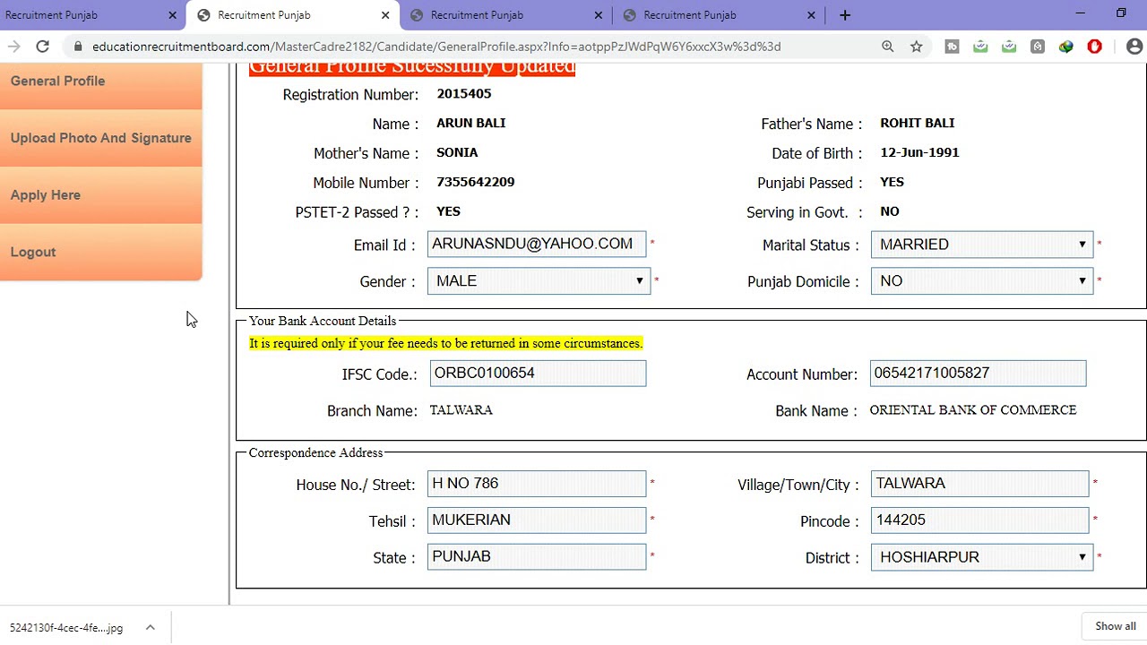 Correction Panel Open For Master Cadre Form 2020