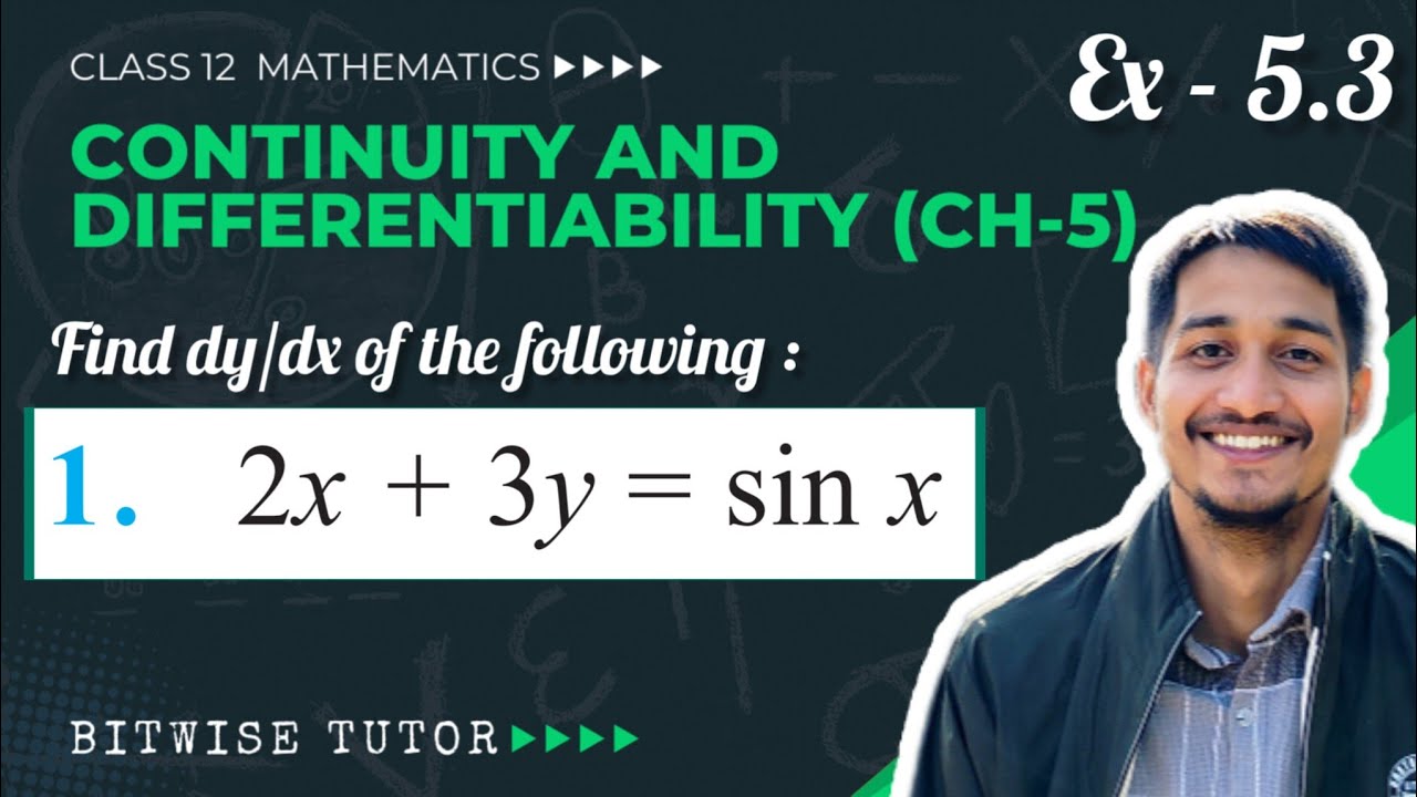 2x+3y=sin x find dy/dx | Find dy upon dx if 2 x + 3 y = sin x | Find dy/dx of 2x + 3y = sin x