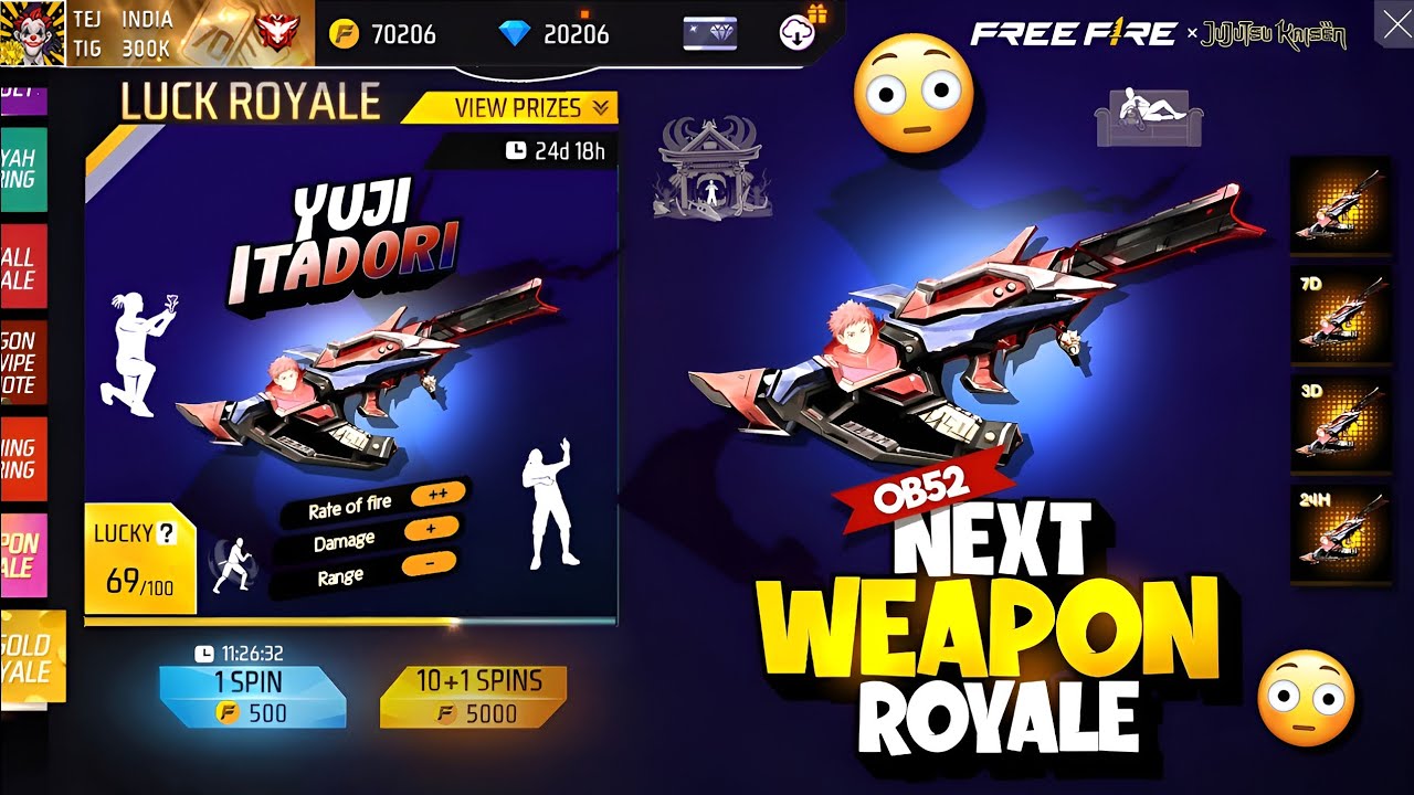 Next Weapon Royale FF ✅| Upcoming OB52 Weapon Royale Free Fire💥| | New Events Ff 💎| FF New Events