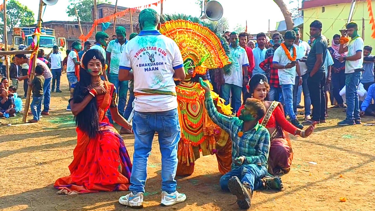 ভাকুয়াডিহের মেলায় কমিডি আর সখির সঙ্গে হলি খেলা/Sasadhar kalindi kirat nach/cho nach/star purulia