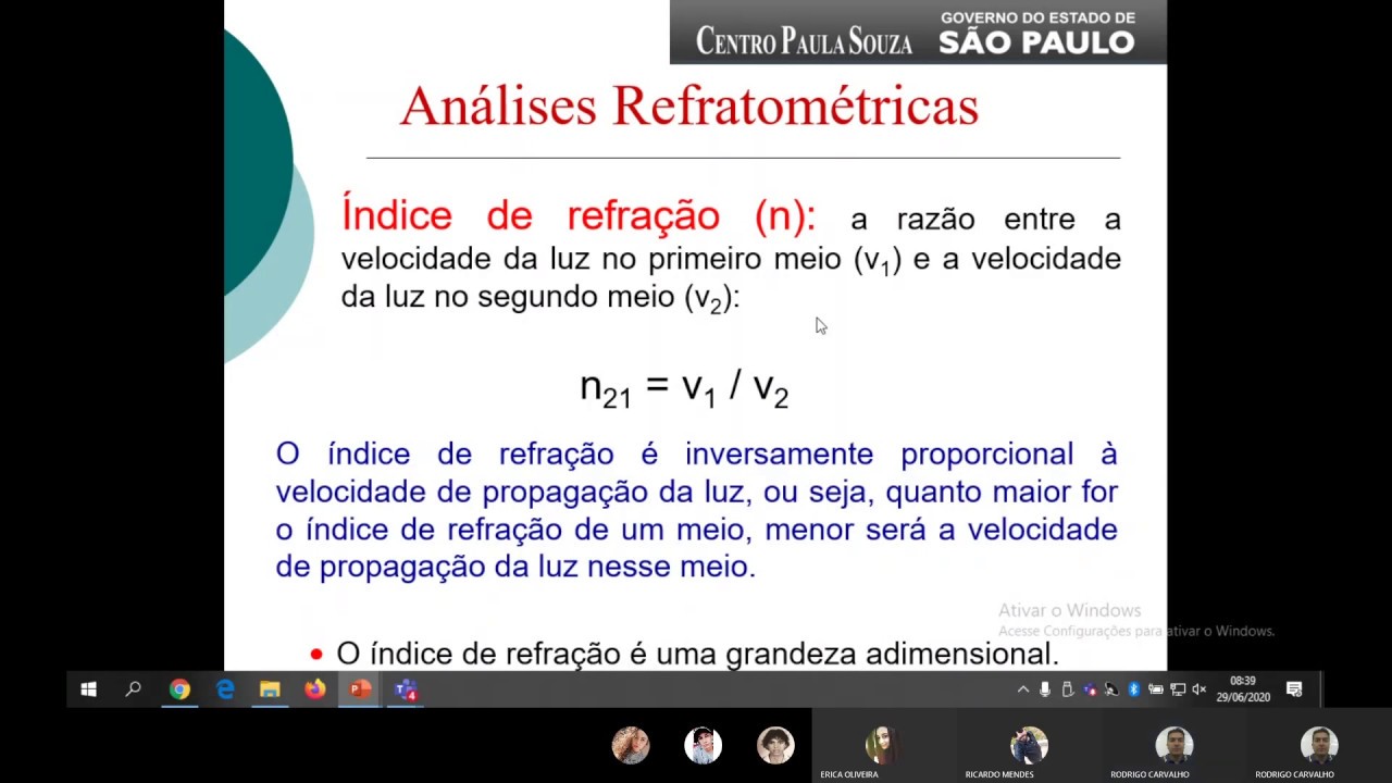 Análise de refratometria em alimentos (Brix)