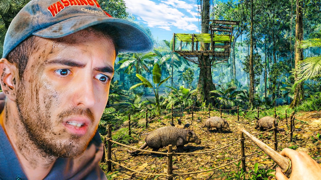 SOPRAVVIVO PER 20 GIORNI nella FORESTA AMAZZONICA...IL MIO ACCAMPAMENTO è QUASI COMPLETO