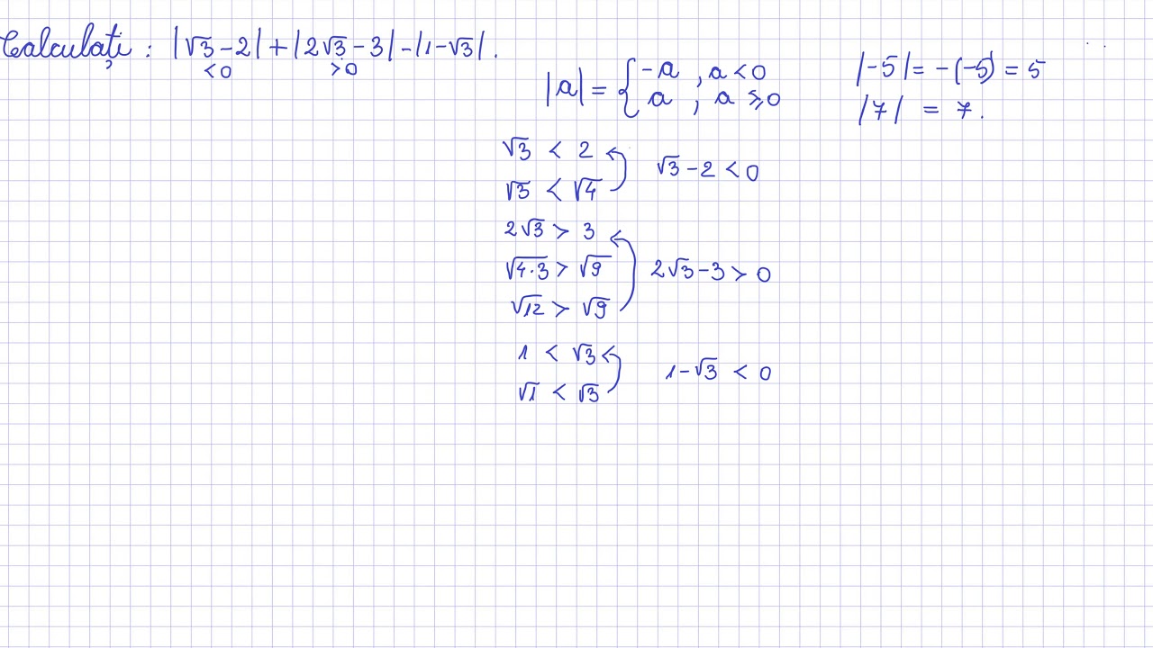 Modulul unui numar real - radicali, clasa a VII-a - ScoalaDeMate.ro - 4K