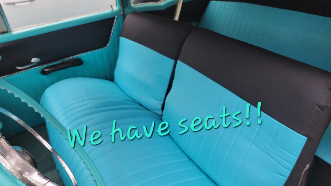 Custom seat covers for the budget revival 57 Chevy!