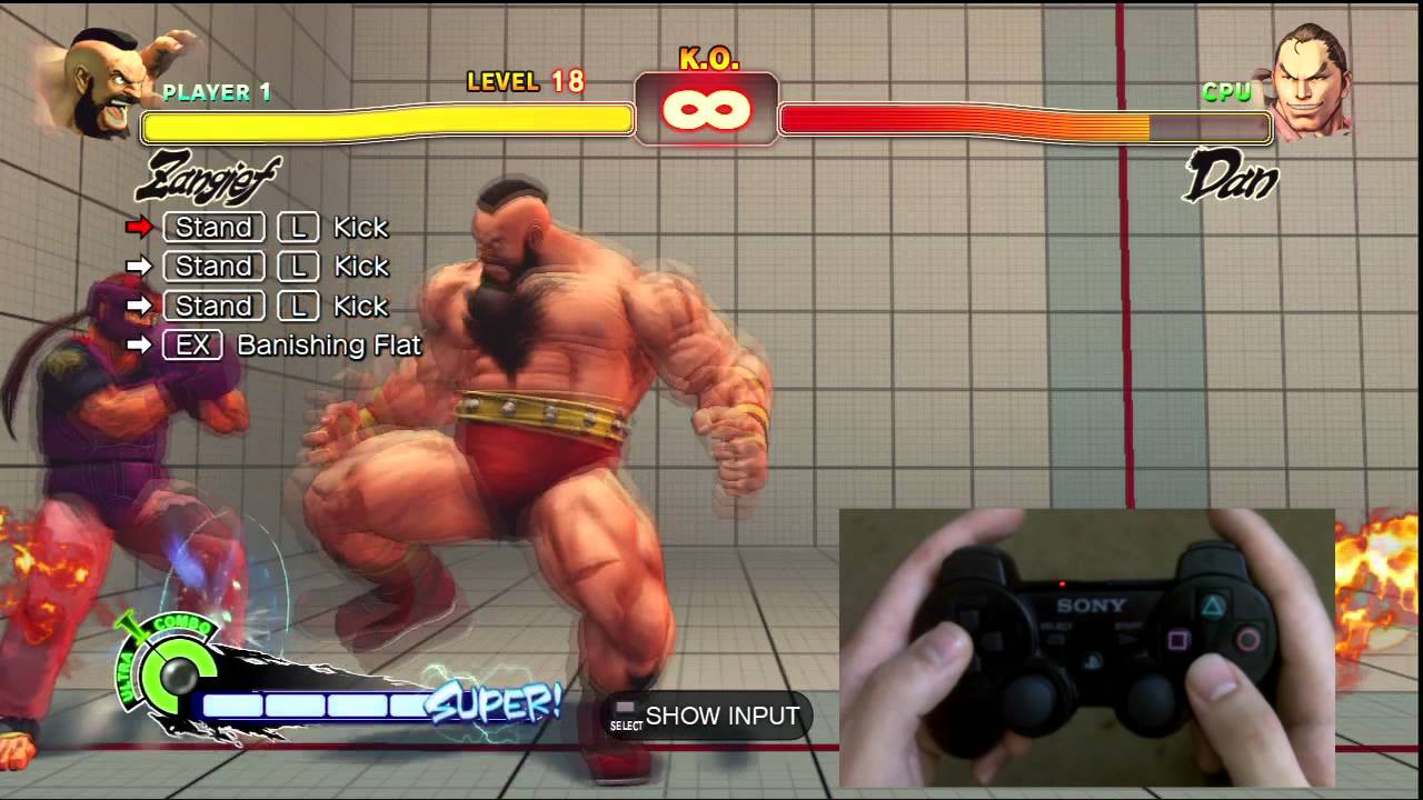 Super Street Fighter 4 Zangief Trials 1-24 PS3 Controller D-Pad Tutorial