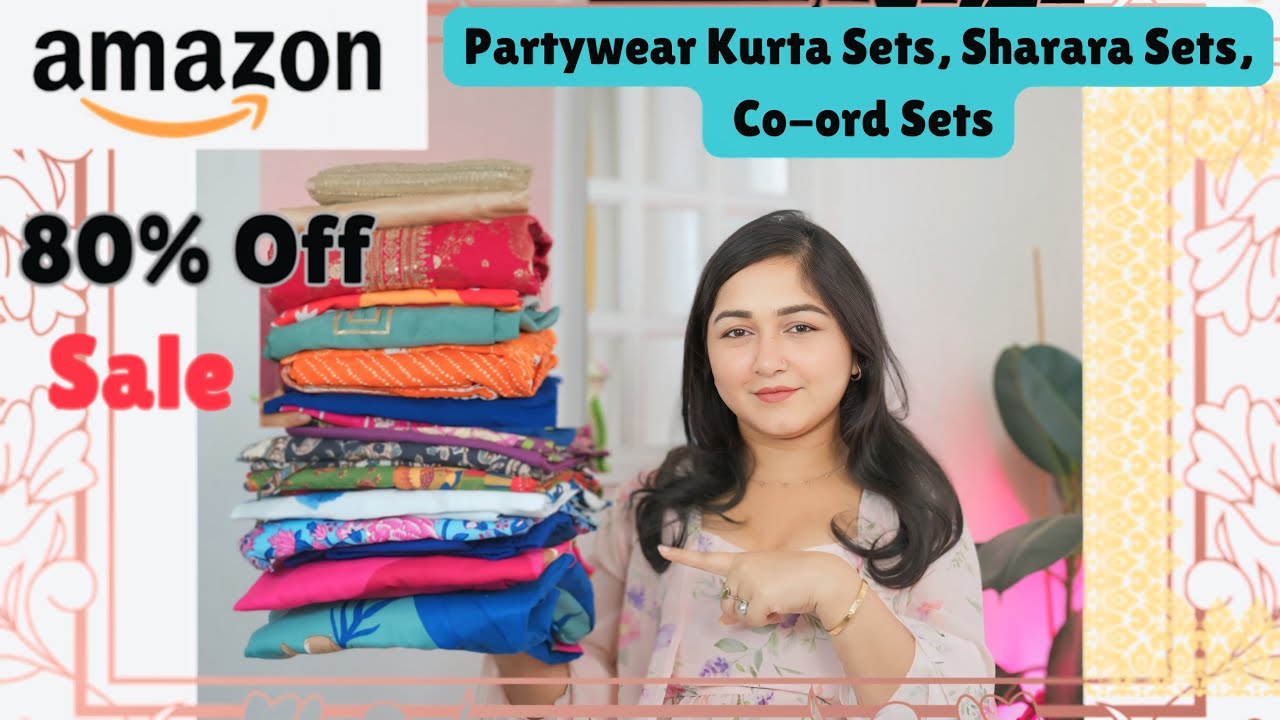 80% OFF  Latest Amazon Partywear Kurta Sets , Sharara Set & Co-ords Sets Haul #amazon
