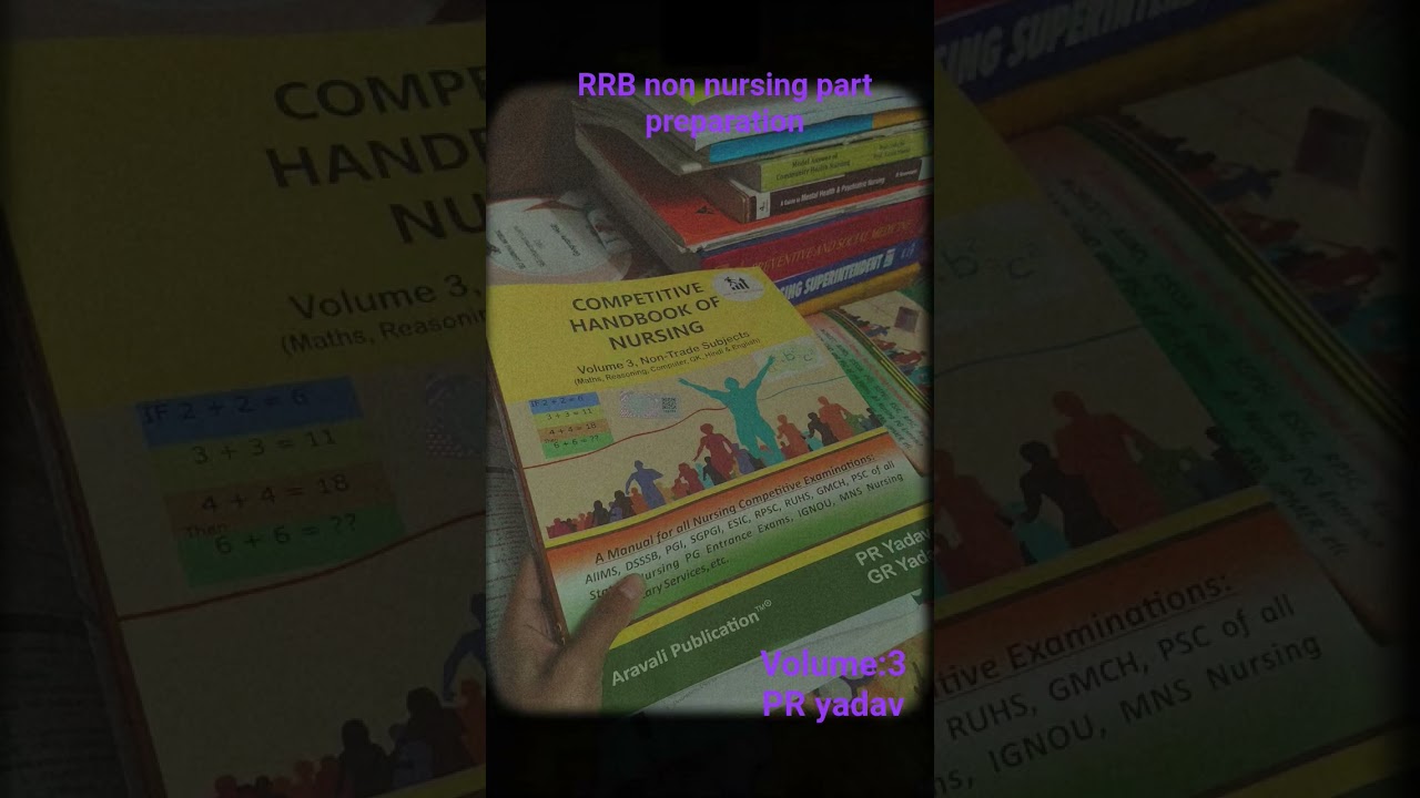 RRB non-nursing part preparation।।PR yadav volume:3Nursing Competitive Exam।