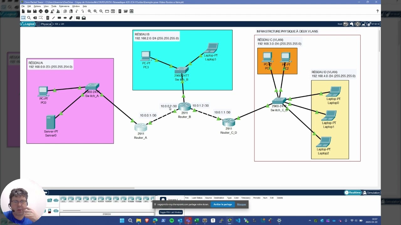Configurer des routes statiques (Cisco Packet Tracer)