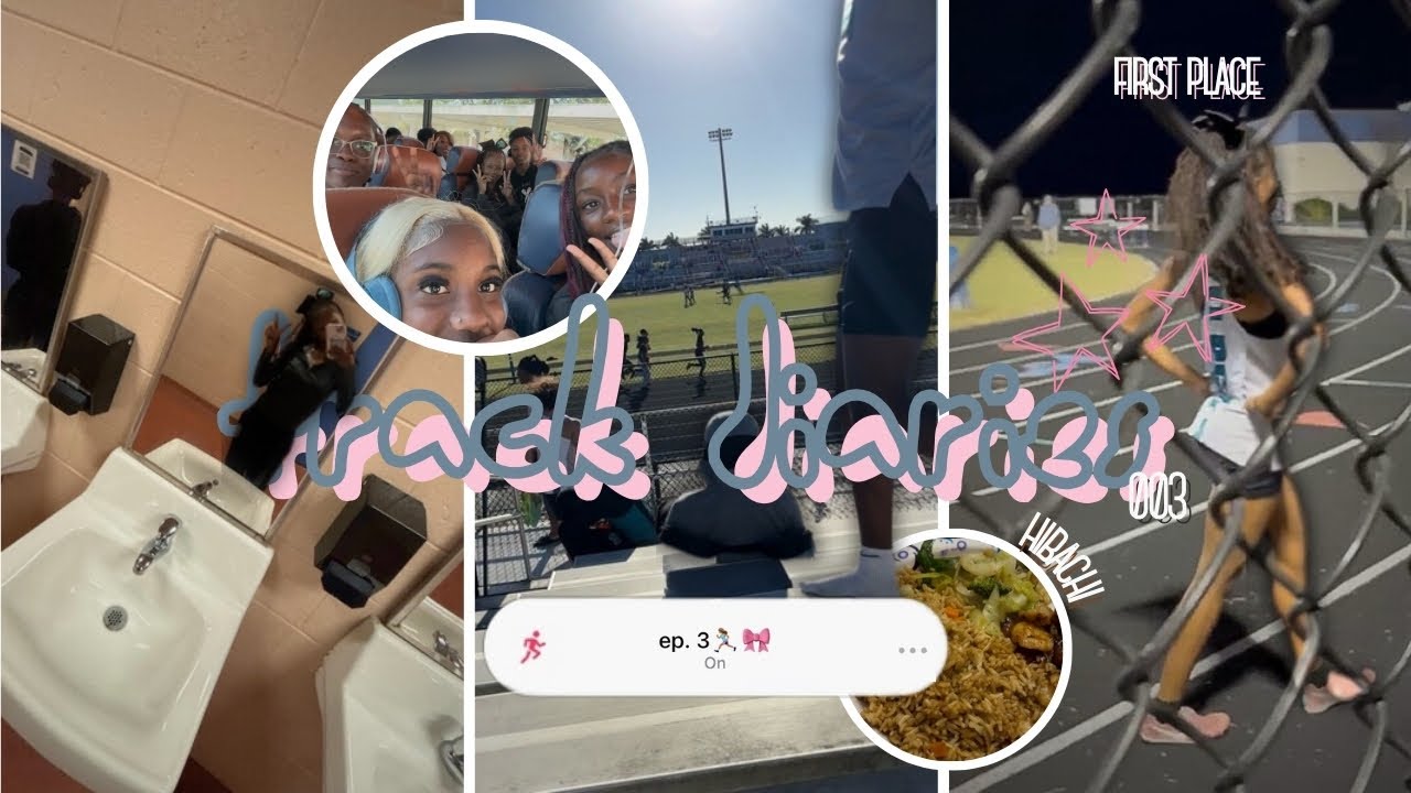 track diaries ep.3🏃🏽‍♀️🎀 |track meet vlog |bus ride, events, pr’s, hibachi ,etc|| Heraje Amiracle ♡︎