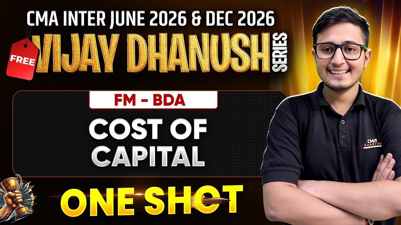 Cost of Capital One Shot | CMA Inter FM-BDA | Vijay Dhanush Batch | Piyush Pahwa Sir