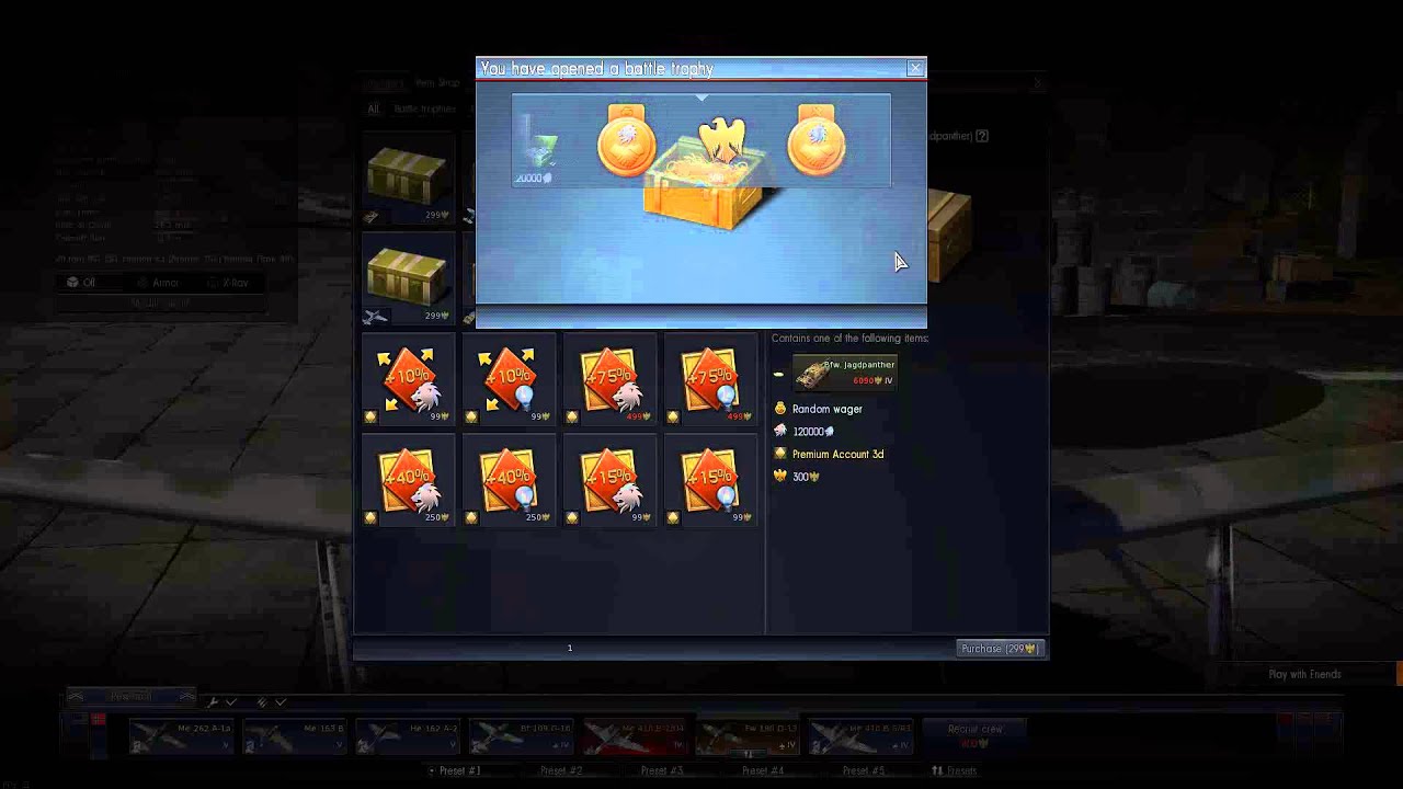 War Thunder Opening a Battle trophy