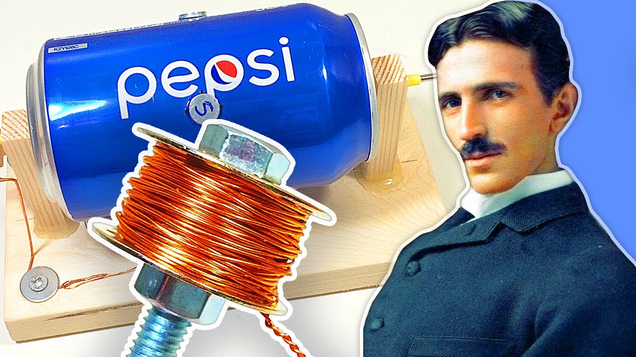 Самодельный электродвигатель из банки из-под газировки | Самодельный электромагнитный двигатель