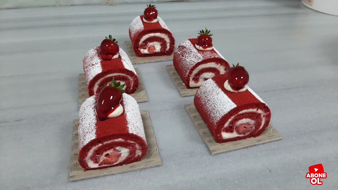 pratik redvelvet kırmızı kadife rulo sarma pasta yapımı (mix değil orjinal tarif)