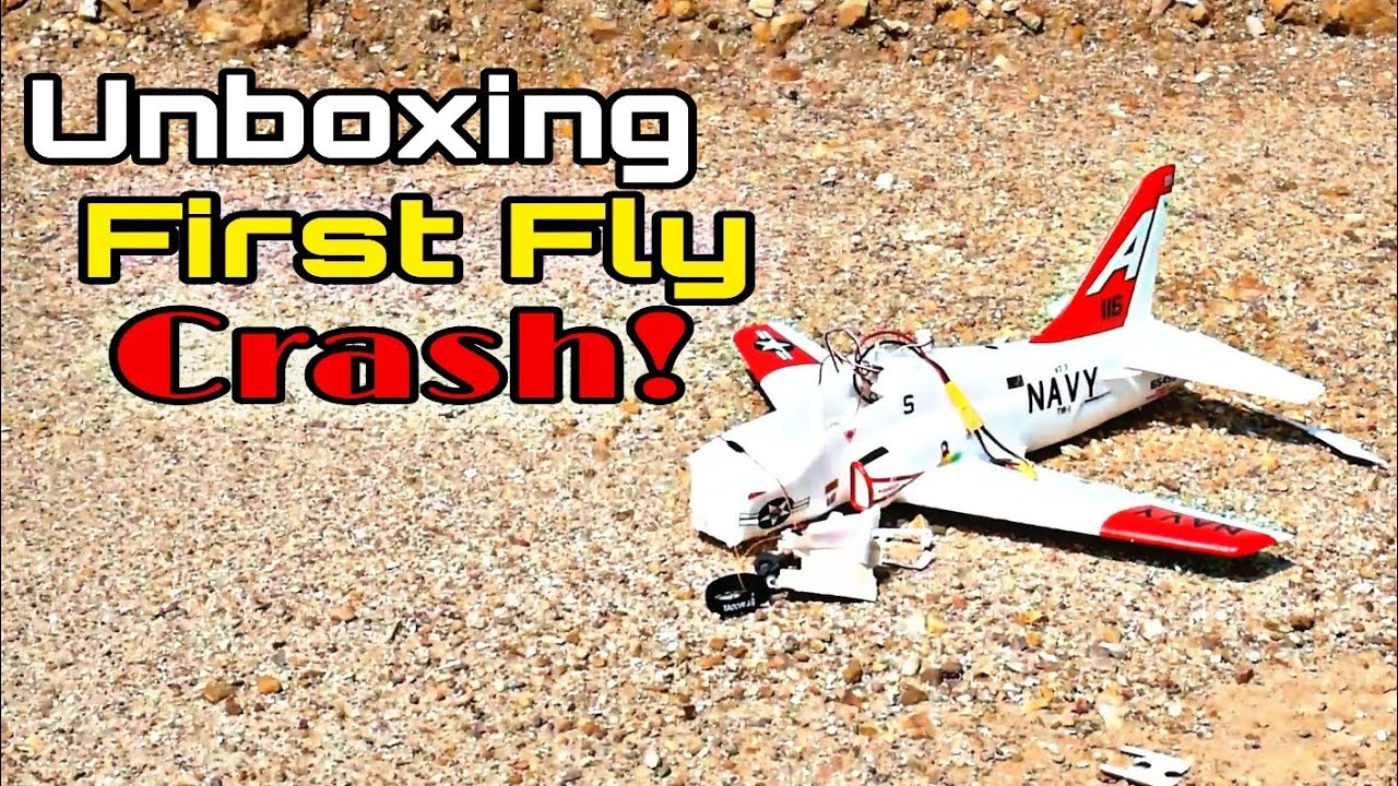 UNBOXING BUILT FLY AND CRASH QT-MODEL T45 V2 RC EDF POWER PLANE