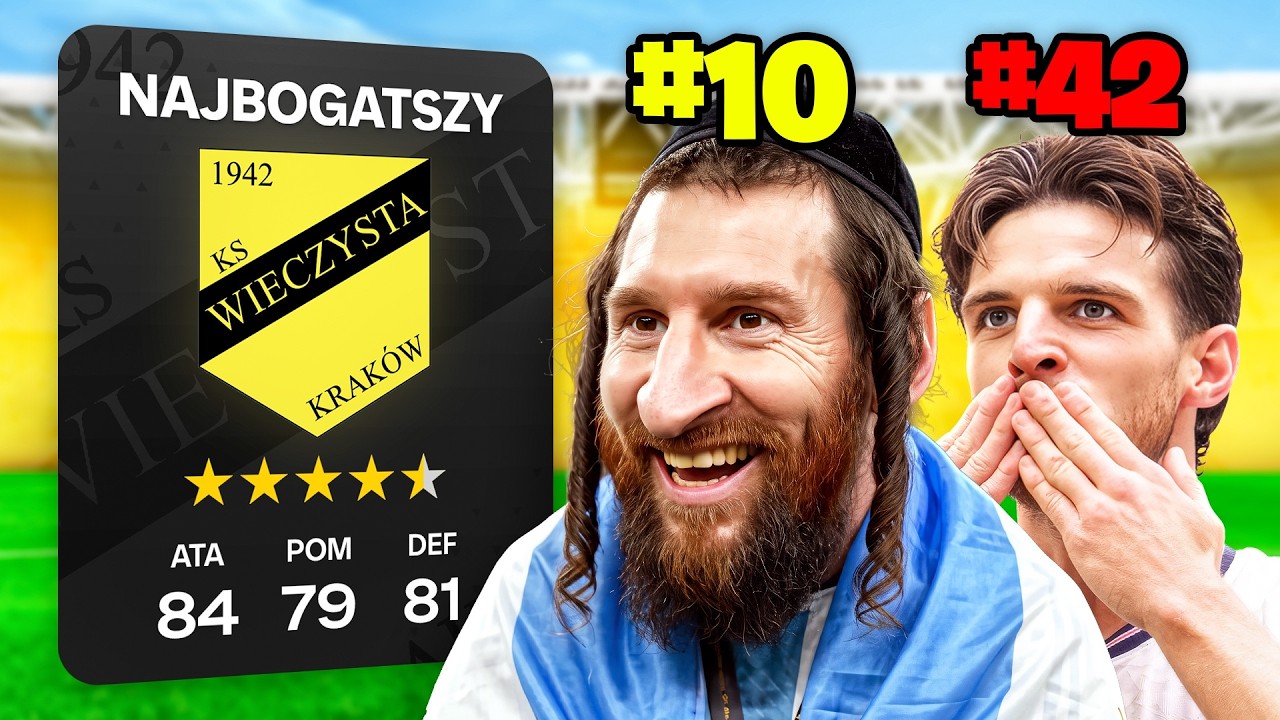 💰 RICHEST CLUB IN POLAND but I add 1 PLAYER with each JERSEY NUMBER until I WIN the UCL! 💰