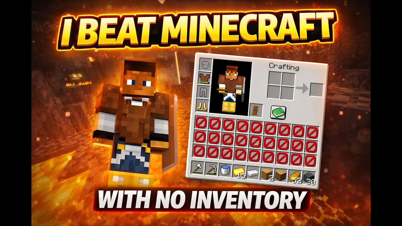 I BEAT MINECRAFT WITH NO INVENTORY!