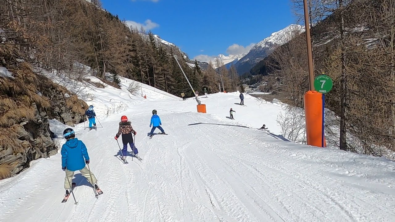 Easy Green Myrtilles Ski Run for Kids | GoPro POV | Tignes Ski Resort | Apr 2023