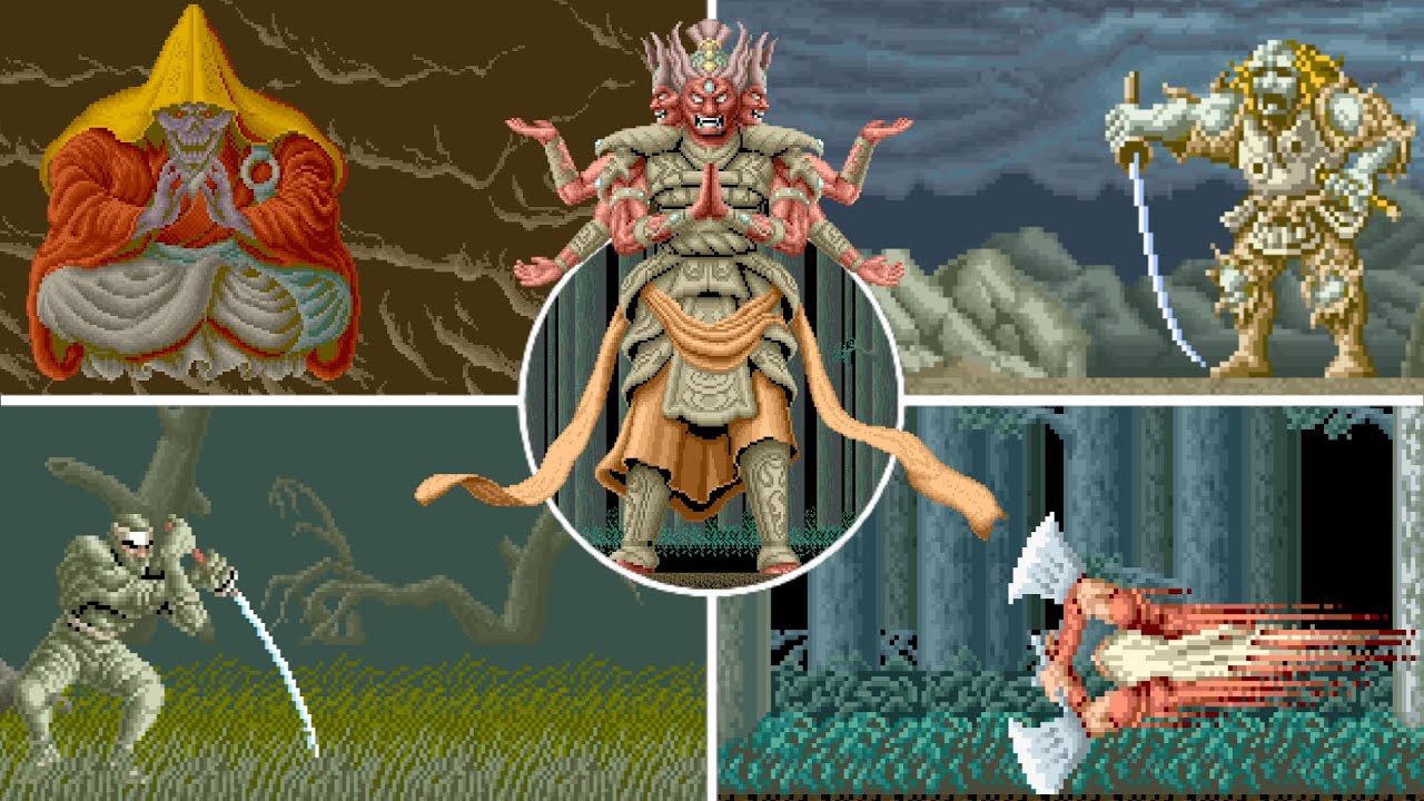 Ninja Spirit (Arcade) All Bosses (No Damage)