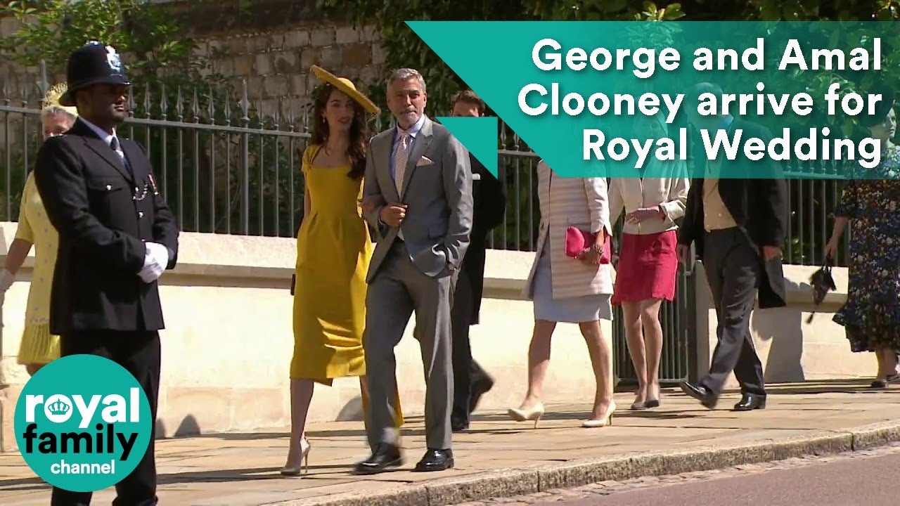George and Amal Clooney arrive for Royal Wedding 2018 of Prince Harry and Meghan Markle