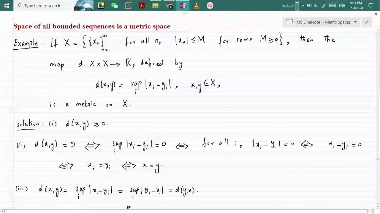 Space of Bounded Sequences is a Metric Space || Theory of Metric Spaces