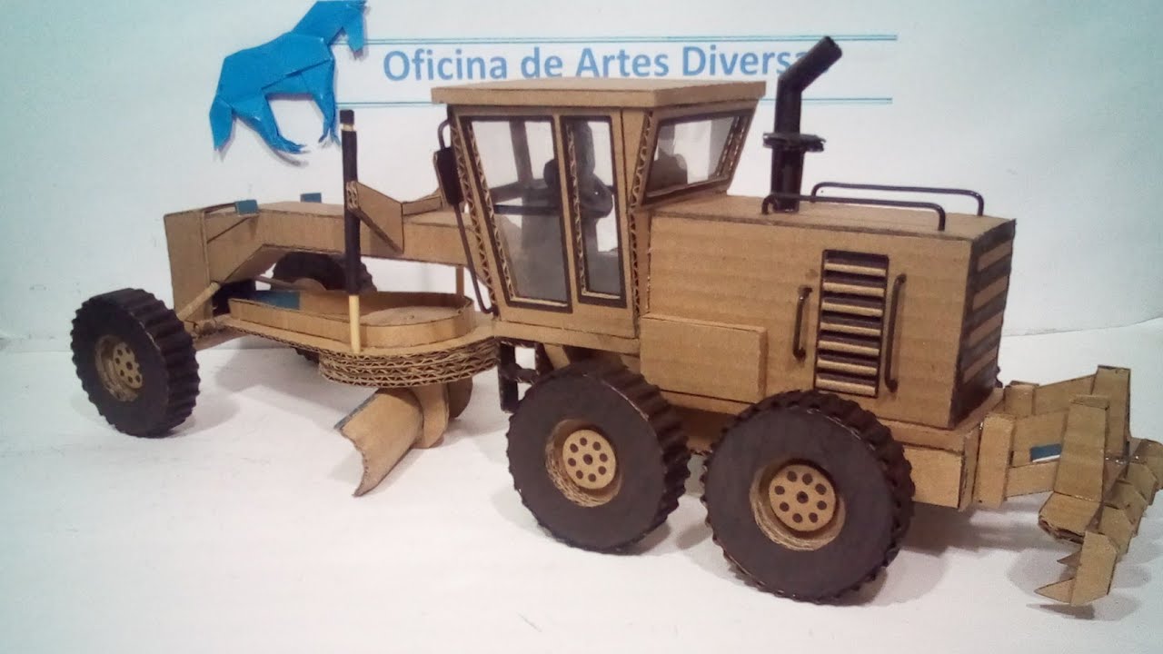Motoniveladora de papelão passo a passo