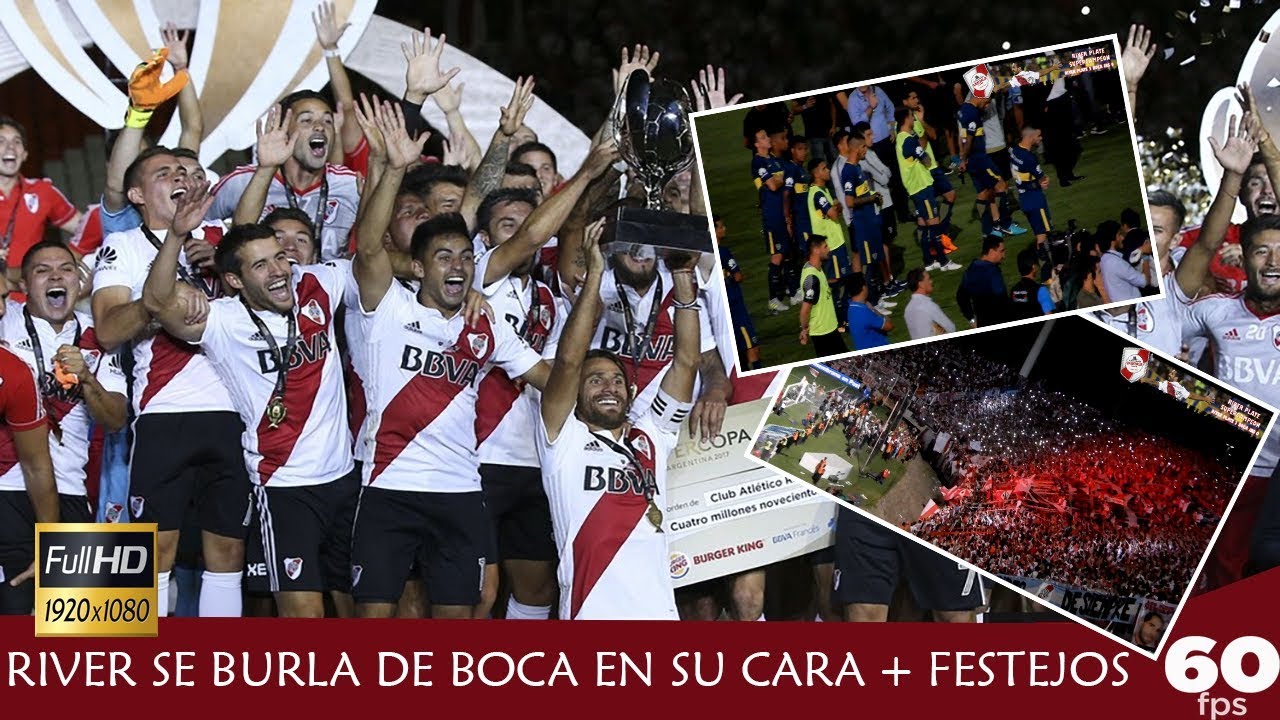 JUGADORES DE RIVER SE BURLAN DE LOS DE BOCA + FESTEJOS - River Plate vs Boca Jrs - Superfinal