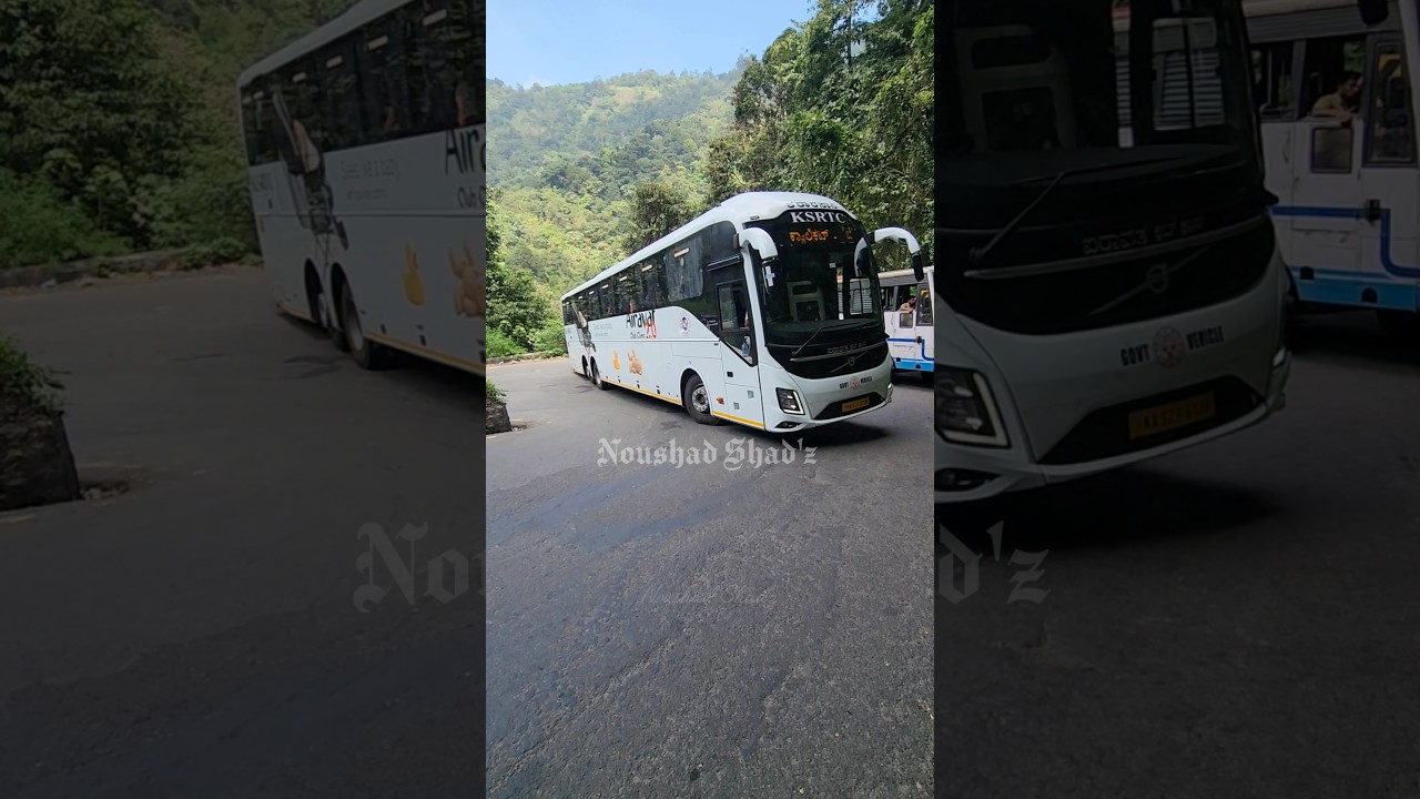 VOLVO 9600 Multi axle bus struggling to turn in Risky Hairpin bend turn#shorts#volvo#ksrtc#bus #b8r